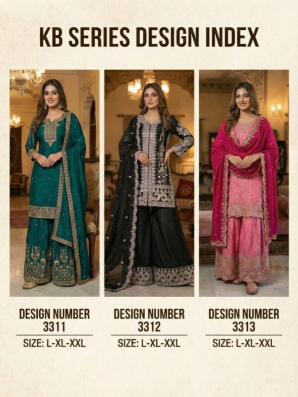 Launching Kb 3311 Series Heavy Chinon Designer Salwar Kameez Collection Wholesale 2026
