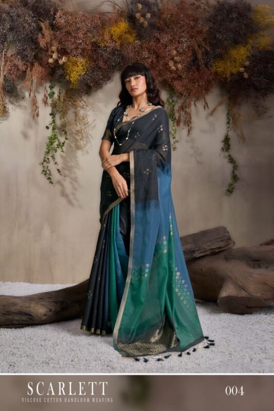 Buy Rajtex Scarlette Viscose Cotton HAndloom Weaving Saree Collection Wholesale 2026