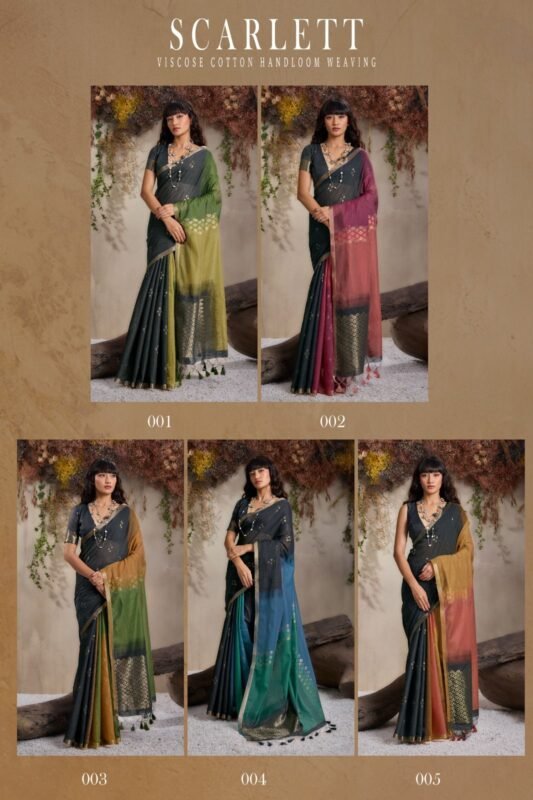 Buy Rajtex Scarlette Viscose Cotton HAndloom Weaving Saree Collection Wholesale 2026