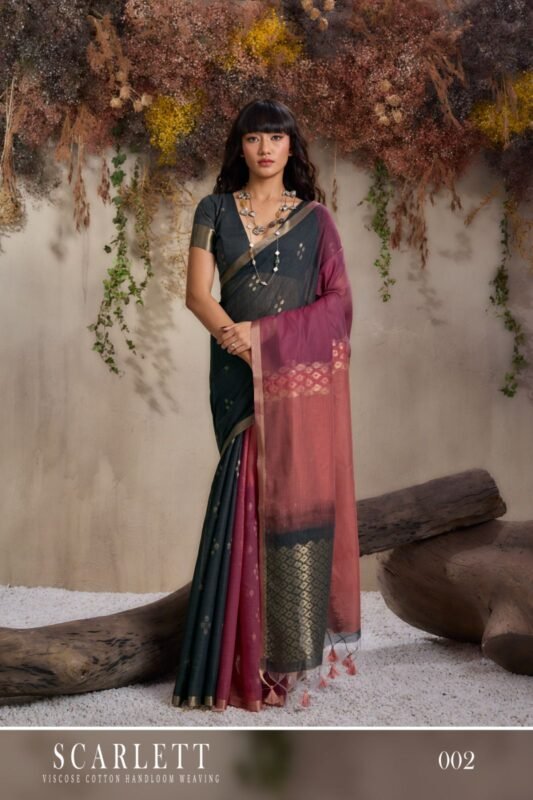Buy Rajtex Scarlette Viscose Cotton HAndloom Weaving Saree Collection Wholesale 2026