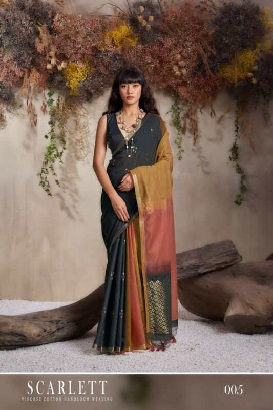 Buy Rajtex Scarlette Viscose Cotton HAndloom Weaving Saree Collection Wholesale 2026