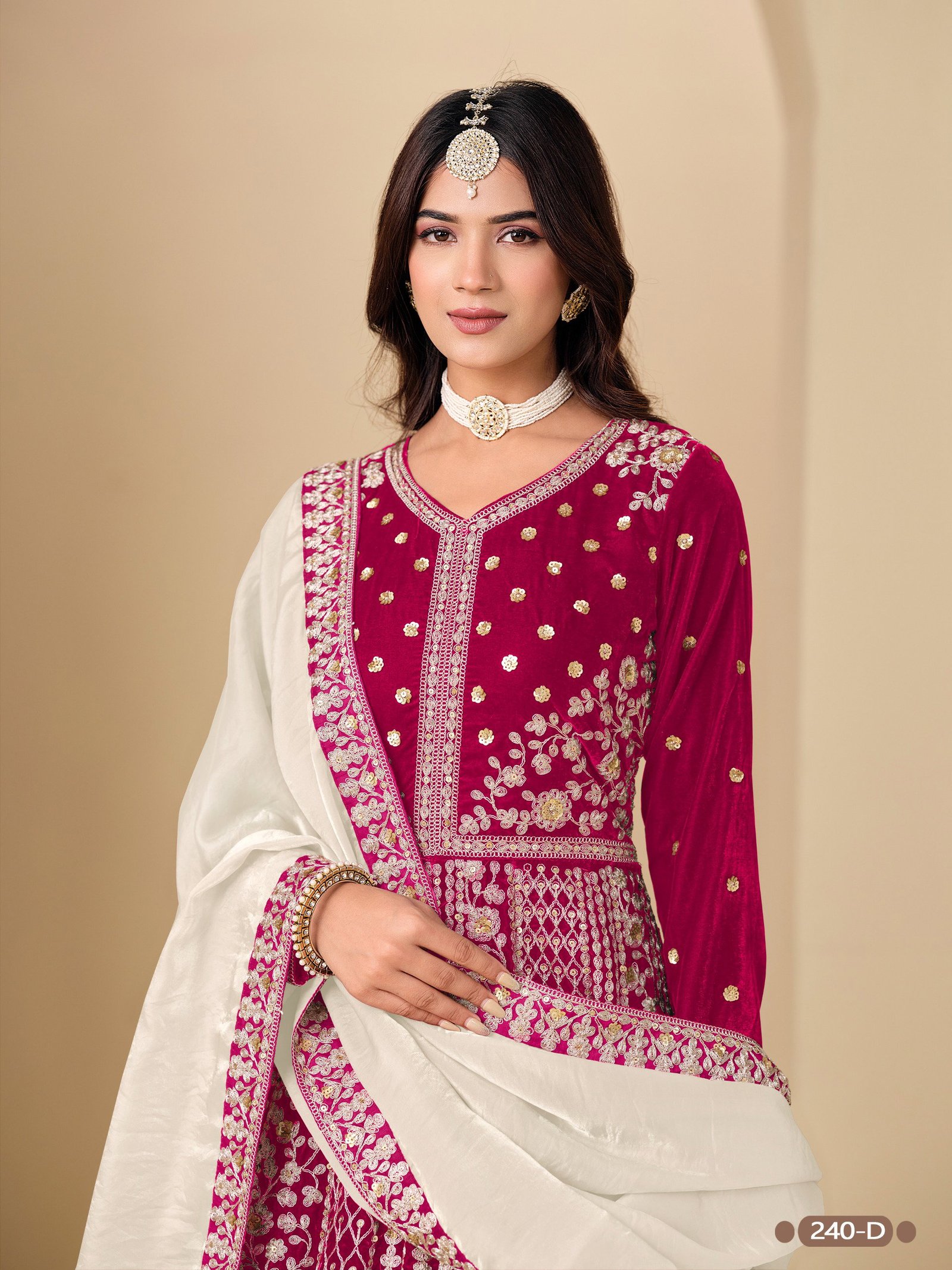 Aanaya Vol 240 Velvet With Designer Gown Bottom And Dupatta Collection Wholesale