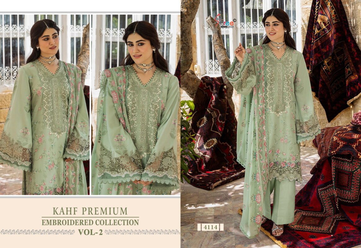 Buy Shree Kahf Premium Embroidered Colllection Vol 2 Kota Doriya Dupatta Pakistani Suits Wholesale 2026