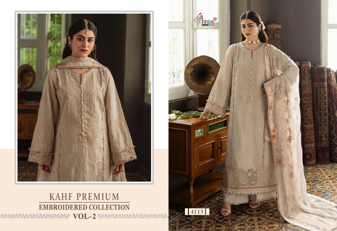 Buy Shree Kahf Premium Embroidered Colllection Vol 2 Kota Doriya Dupatta Pakistani Suits Wholesale 2026