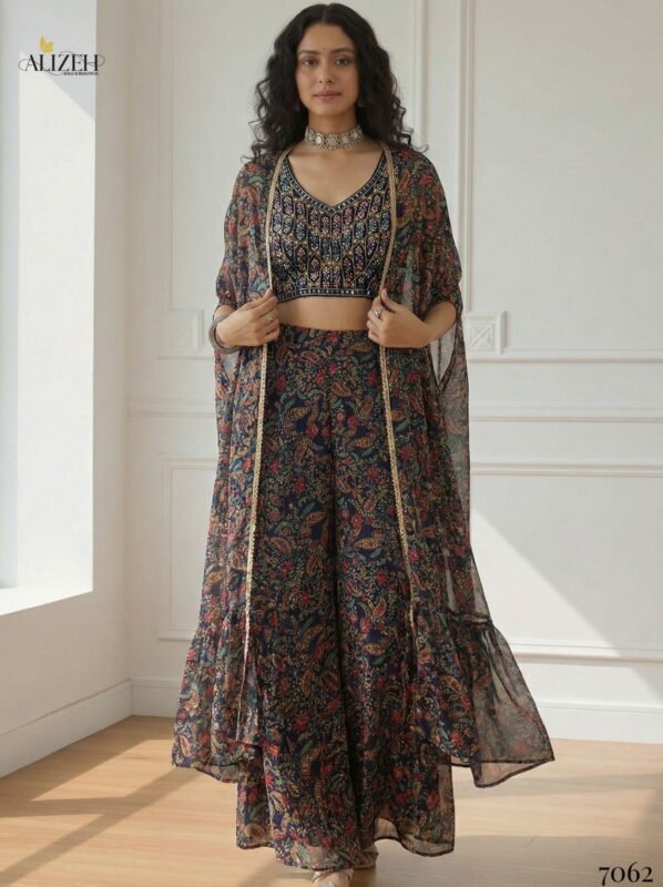 Latest Alizeh 7062 To 7065 Georgette With Stylish Wear Top Bottom And Dupatta Wholesale 2026