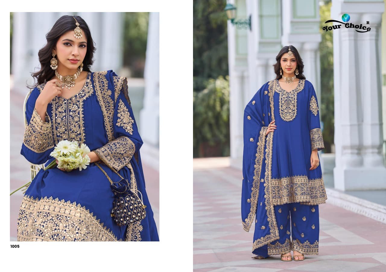 Launching Your Choice Afgani Silver Chinon With Work Designer Salwar Kameez Wholesale 2026