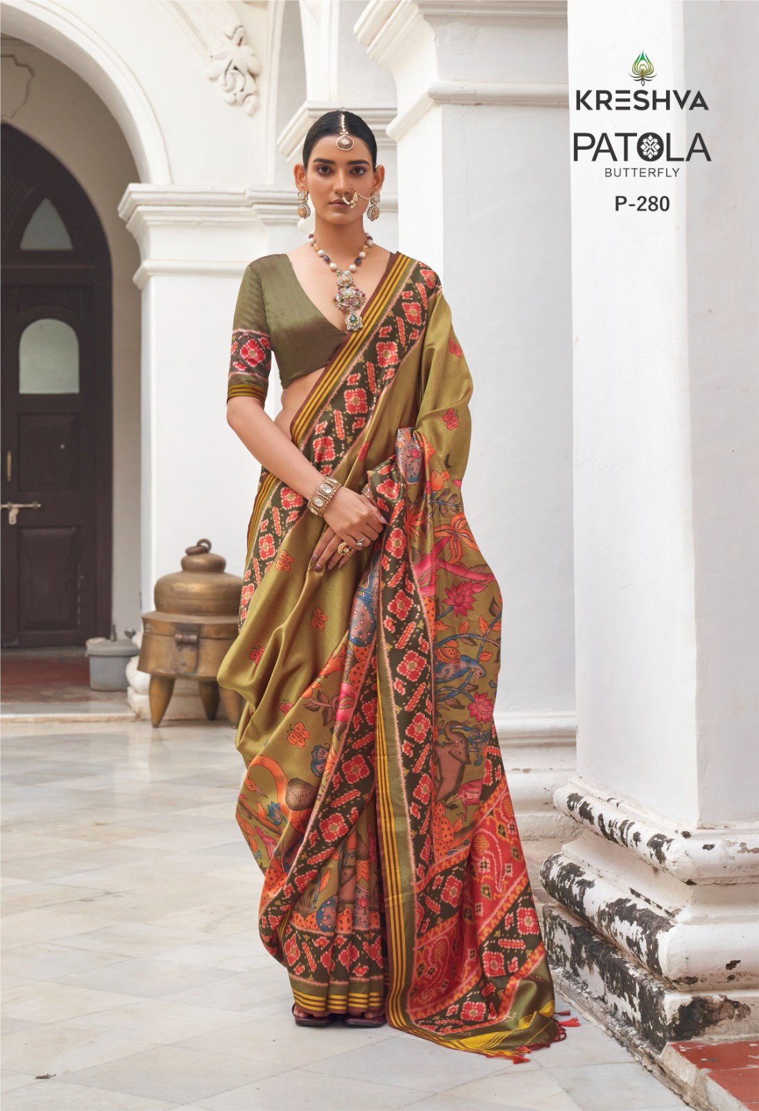Beautiful Kreshva Patola Butterfly Silk With Patola Print Saree Collection Wholesale 2026