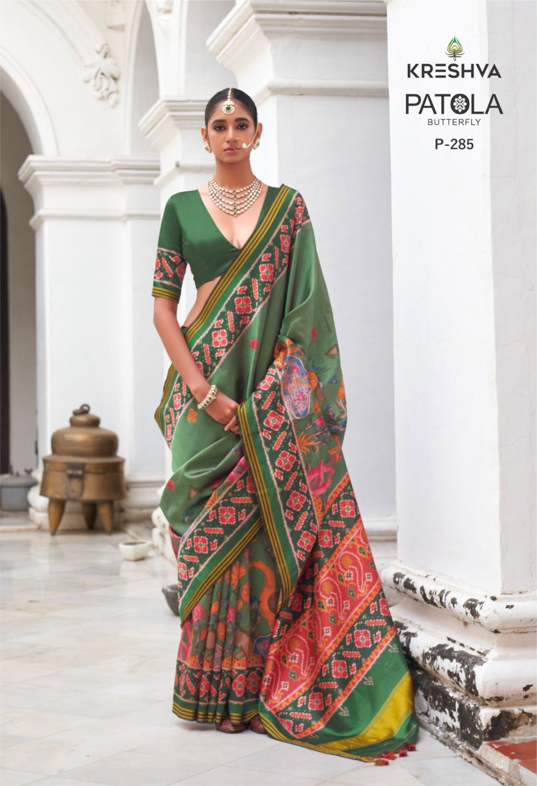 Beautiful Kreshva Patola Butterfly Silk With Patola Print Saree Collection Wholesale 2026