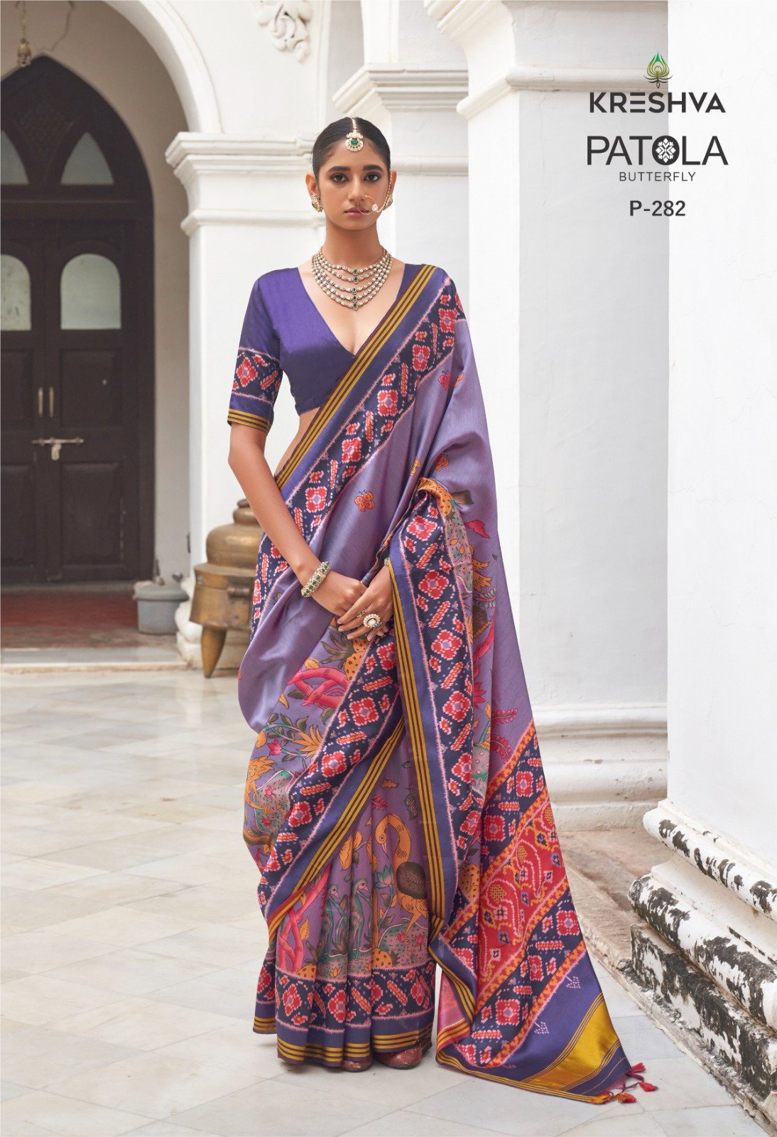 Beautiful Kreshva Patola Butterfly Silk With Patola Print Saree Collection Wholesale 2026