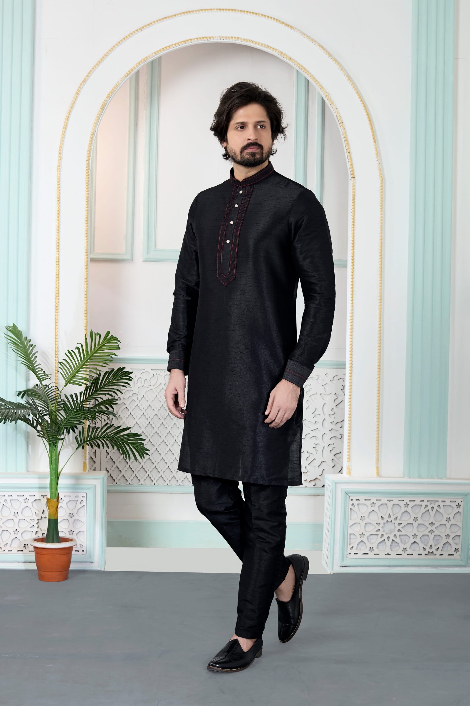 Sumi 4447 To 4449 Art Silk Pintux Work  Kurta Pajama Collection Wholesale