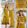 Launching Blue Hills Huma Rayon Chanderi Foil Print Embroidery Kurti Bottom With Dupatta Wholesale 2026