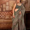 Kreshva Man Morni K-4508 P.V. Silk With Kalmakari Design Saree Collection Wholesale