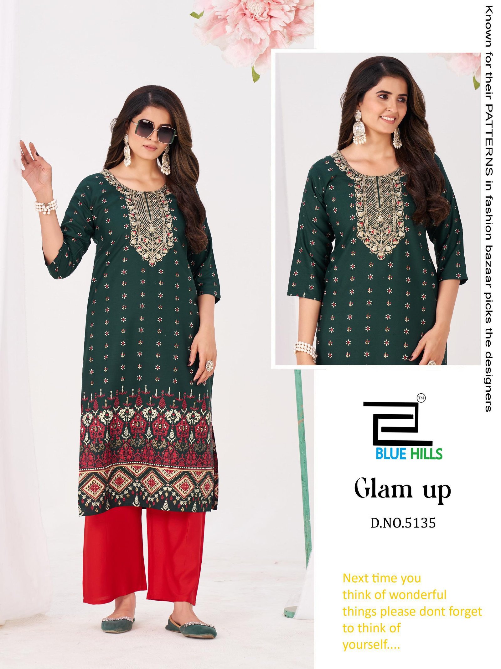 Launching Blue Hills Glam Up Rayon With Work Casual Wear Kurti And Plazzo Collection Wholesale 2026