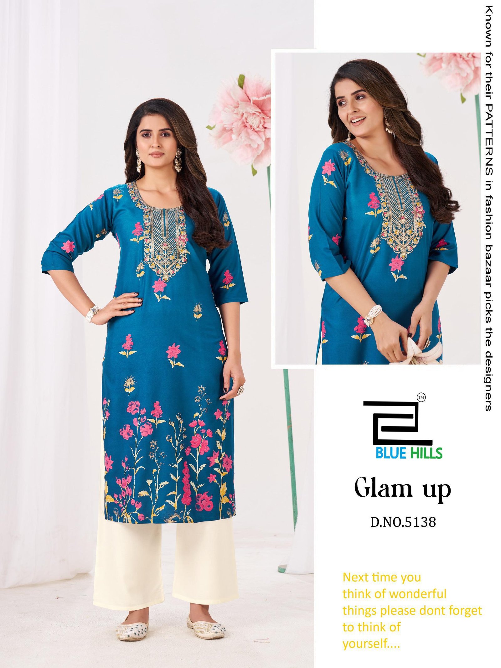 Launching Blue Hills Glam Up Rayon With Work Casual Wear Kurti And Plazzo Collection Wholesale 2026