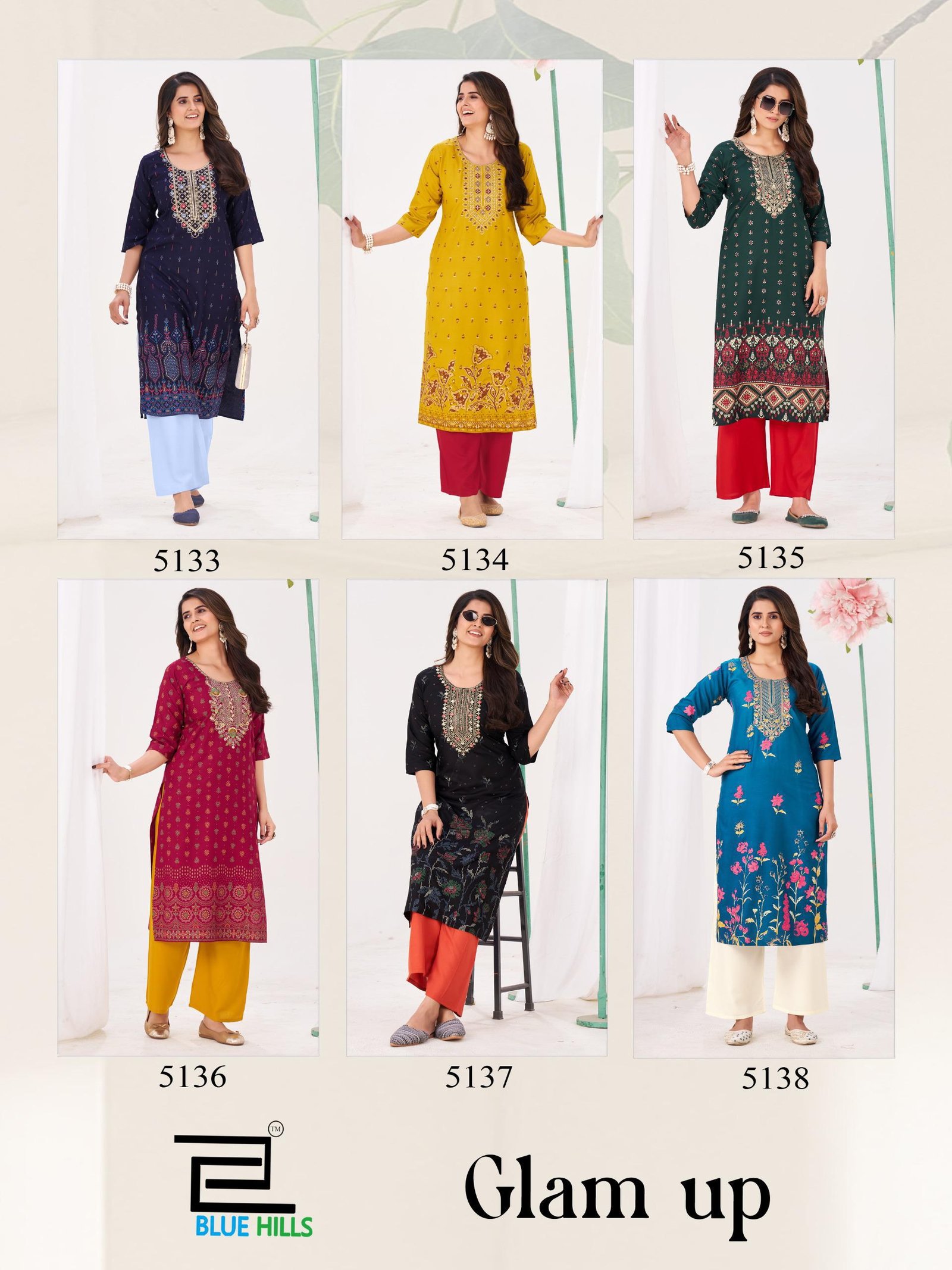 Launching Blue Hills Glam Up Rayon With Work Casual Wear Kurti And Plazzo Collection Wholesale 2026