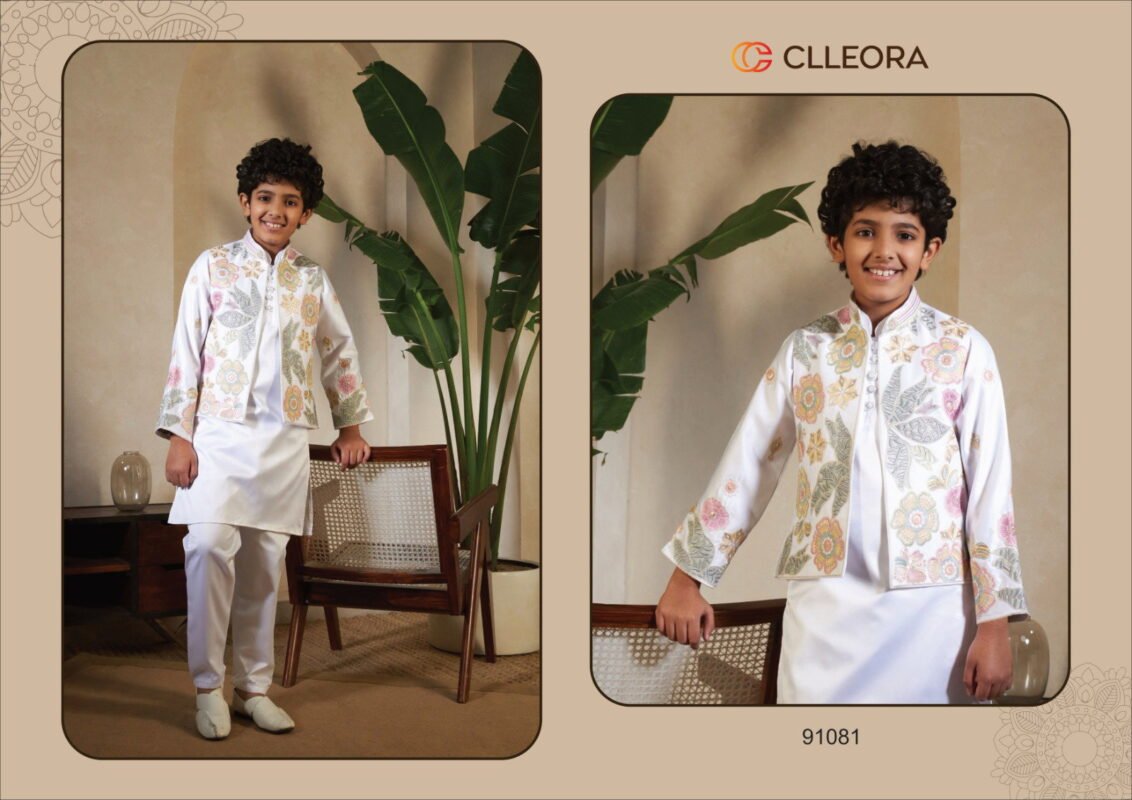 Launching Clleora Little Carnival Satin Silk Threadwork Kurta Pant And Koti Collection Wholesale 2026