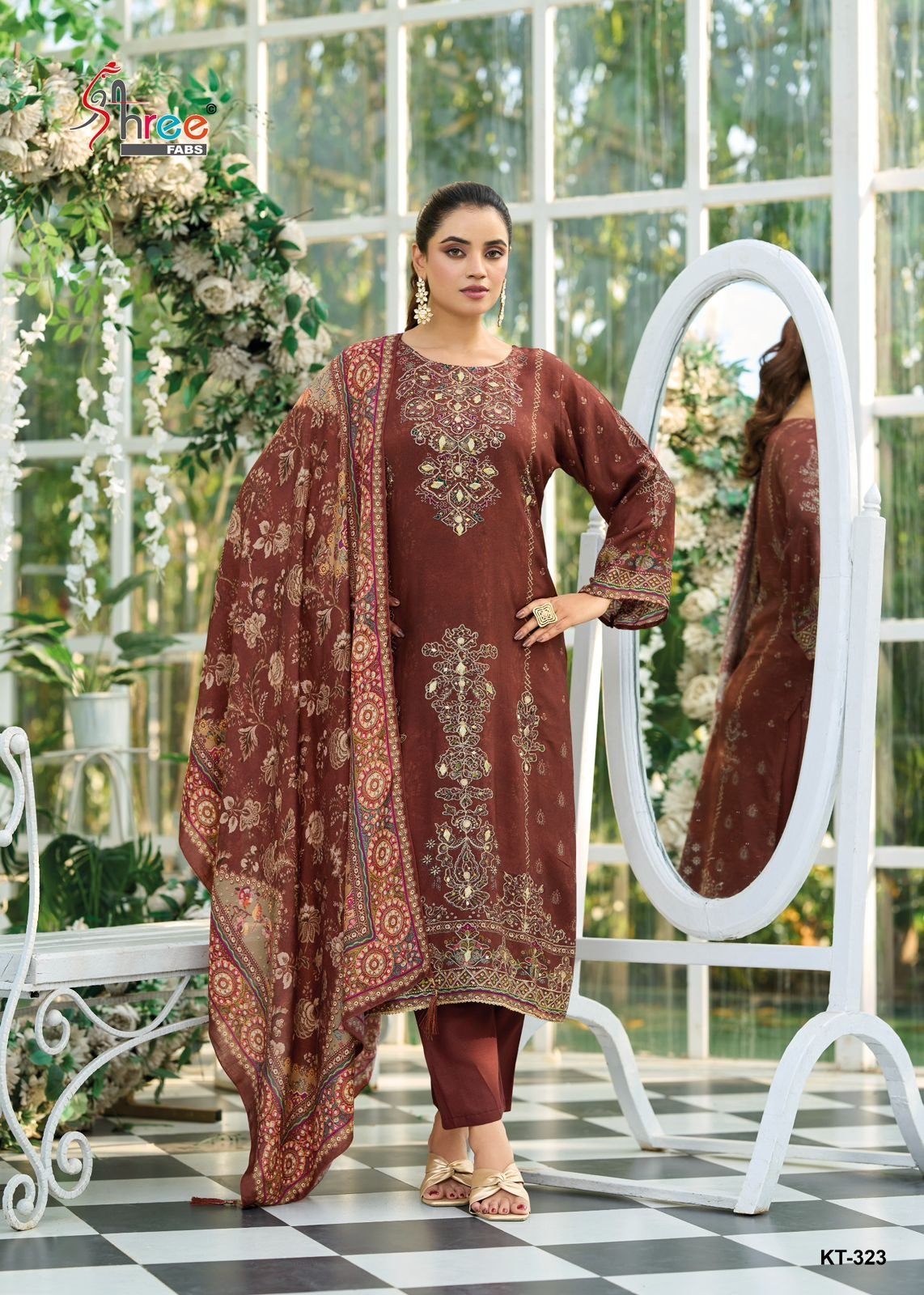 Shree Kt 323 A To D Viscose Maslin Digital Print Salwar Kameez Wholesale