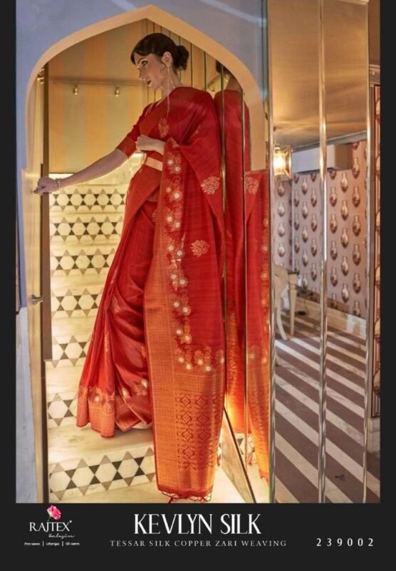 Beautiful Rajtex kevlyn Silk 239002 Tessar Silk Copper Zari Weaving Saree Collection Wholesale 2026