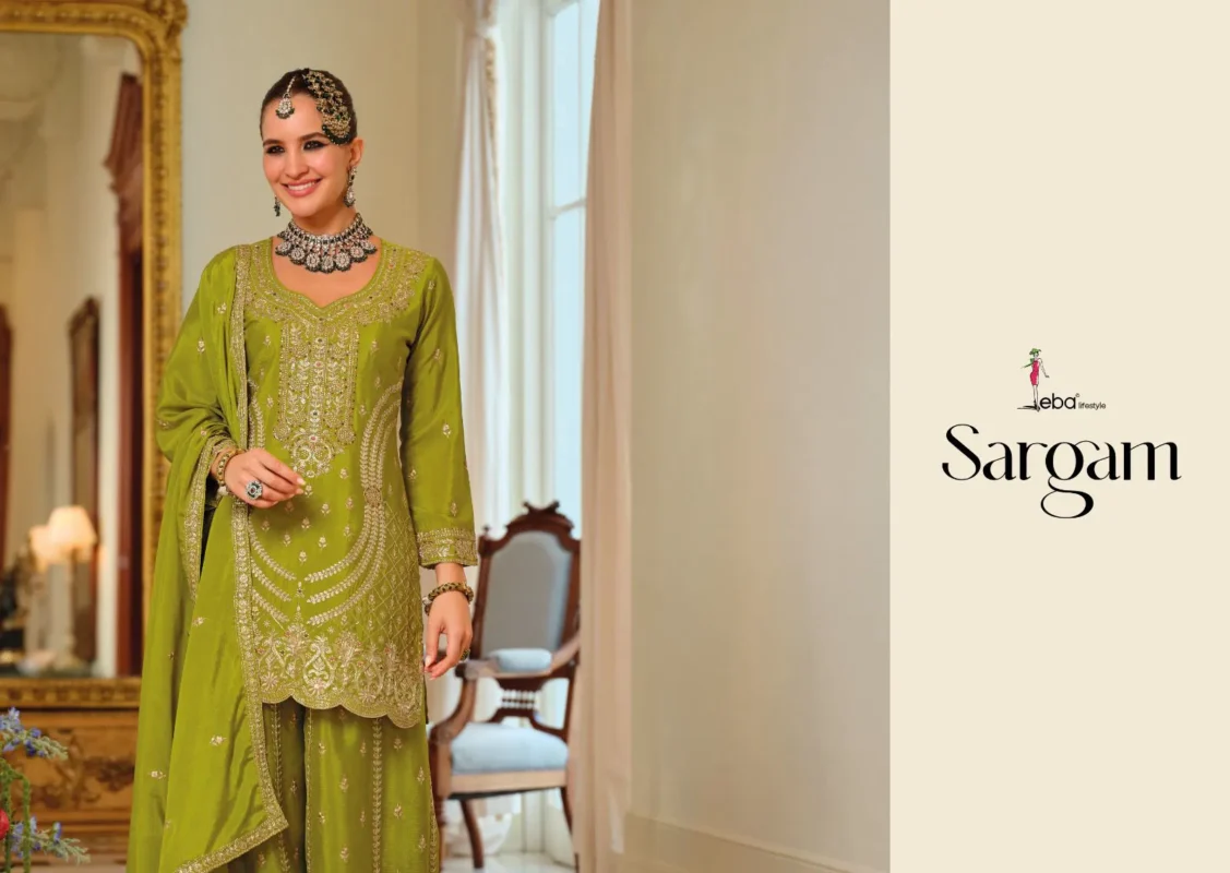 Buy Eba Sargam Chinon With Embroidery Work Top Bottom And Dupatta Wholesale 2026