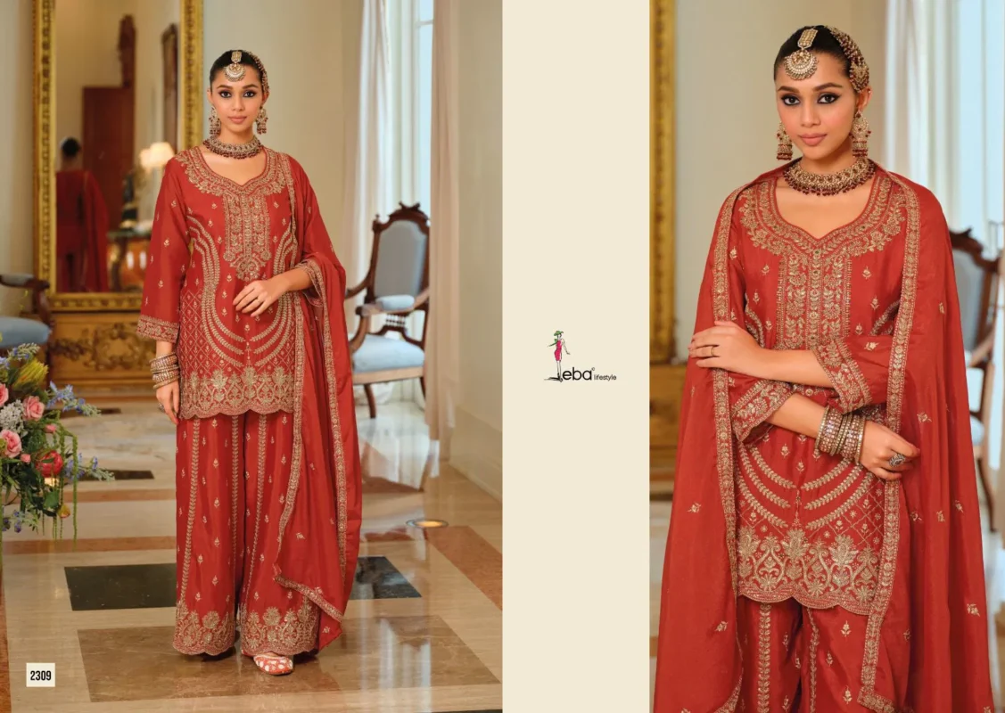 Buy Eba Sargam Chinon With Embroidery Work Top Bottom And Dupatta Wholesale 2026