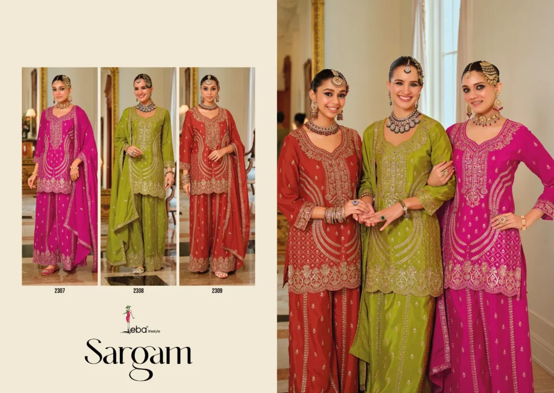Buy Eba Sargam Chinon With Embroidery Work Top Bottom And Dupatta Wholesale 2026
