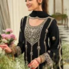 Eba Pallavi Black And White Chinon With Embroidery Top Bottom And Dupatta Collection Wholesale