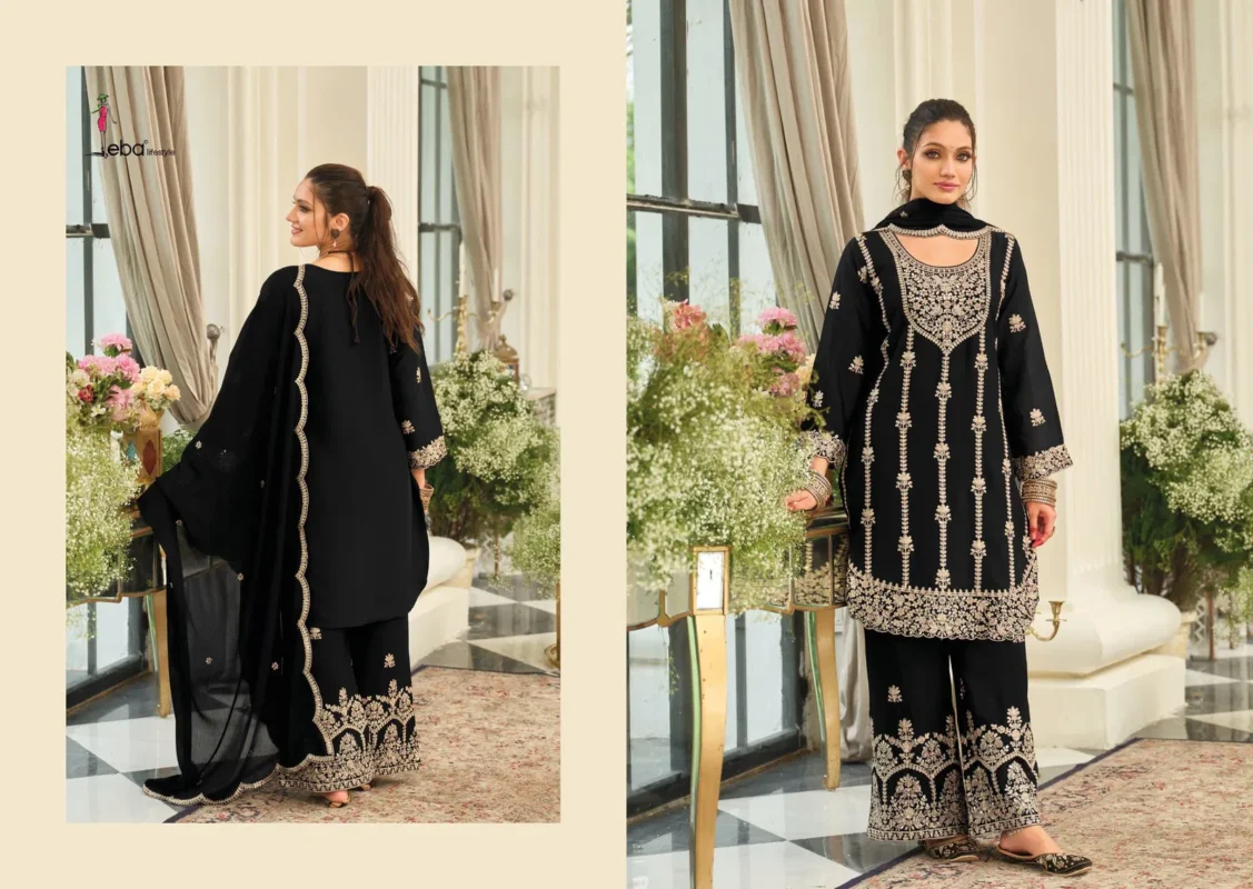Buy Eba Pallavi Black And White Chinon With Embroidery Top Bottom And Dupatta Collection Wholesale 2026
