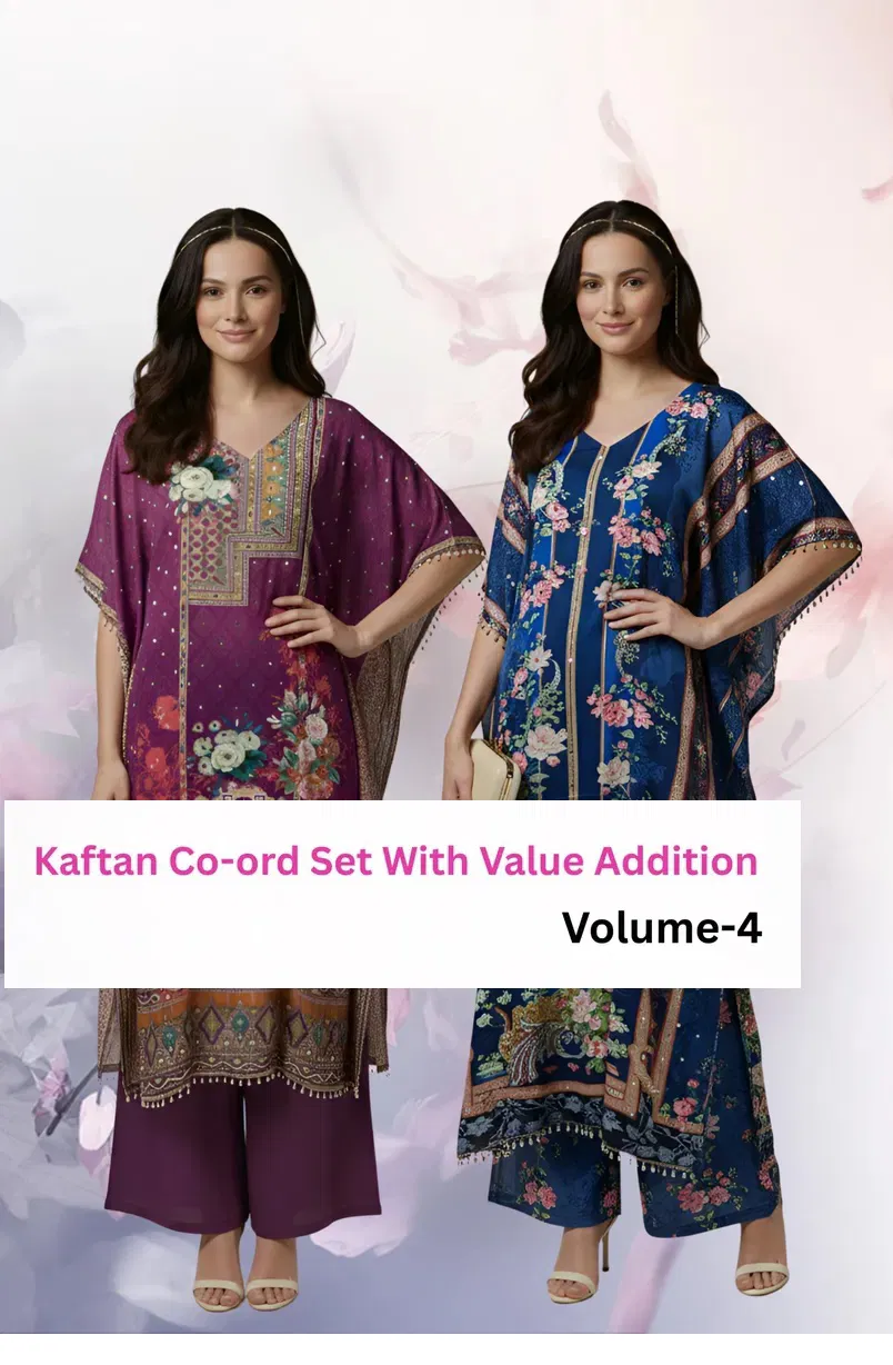 Jisha Kaftan Value Addition Vol 4 Silk Co Ord Set Collection Wholesale