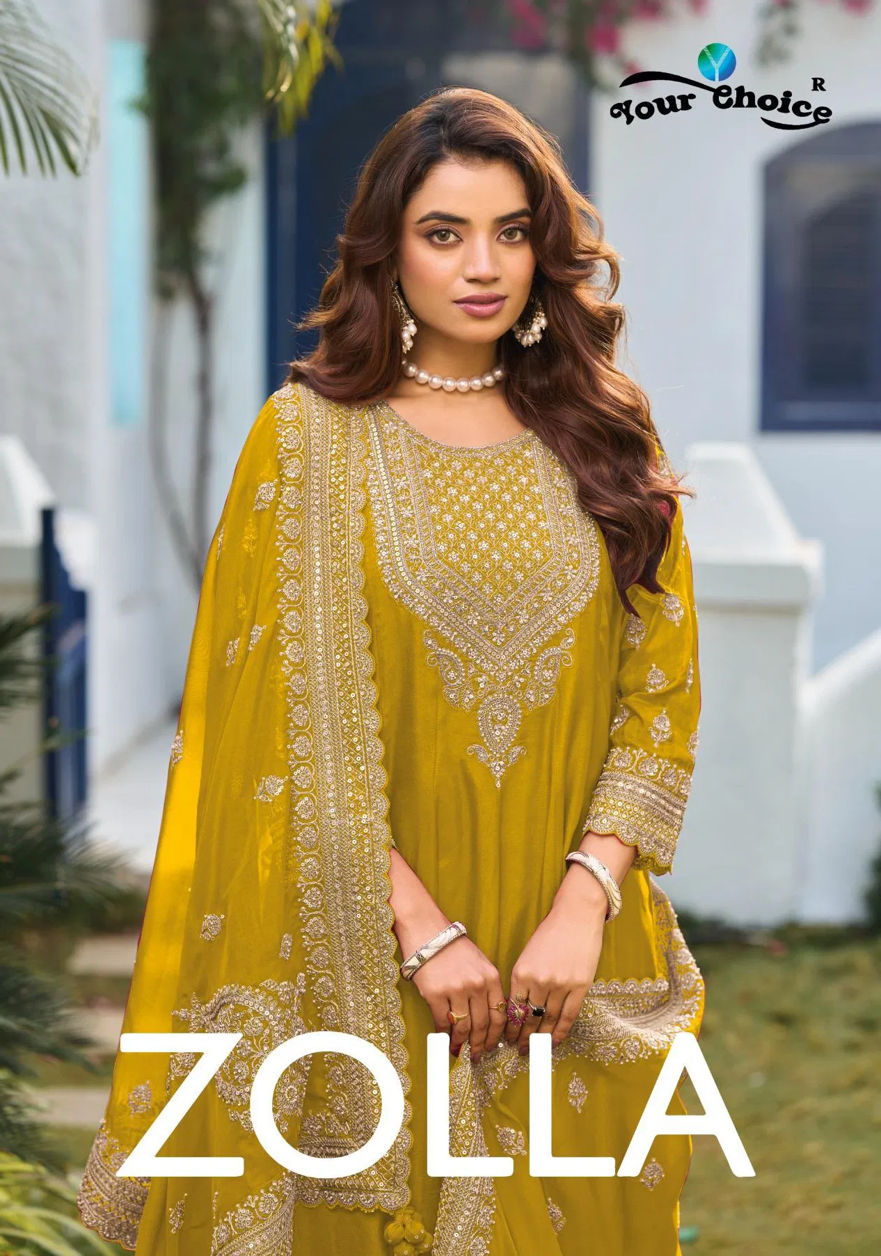 Your Choice Zolla Chinon With Embroidery Work Salwar Kameez Wholesale