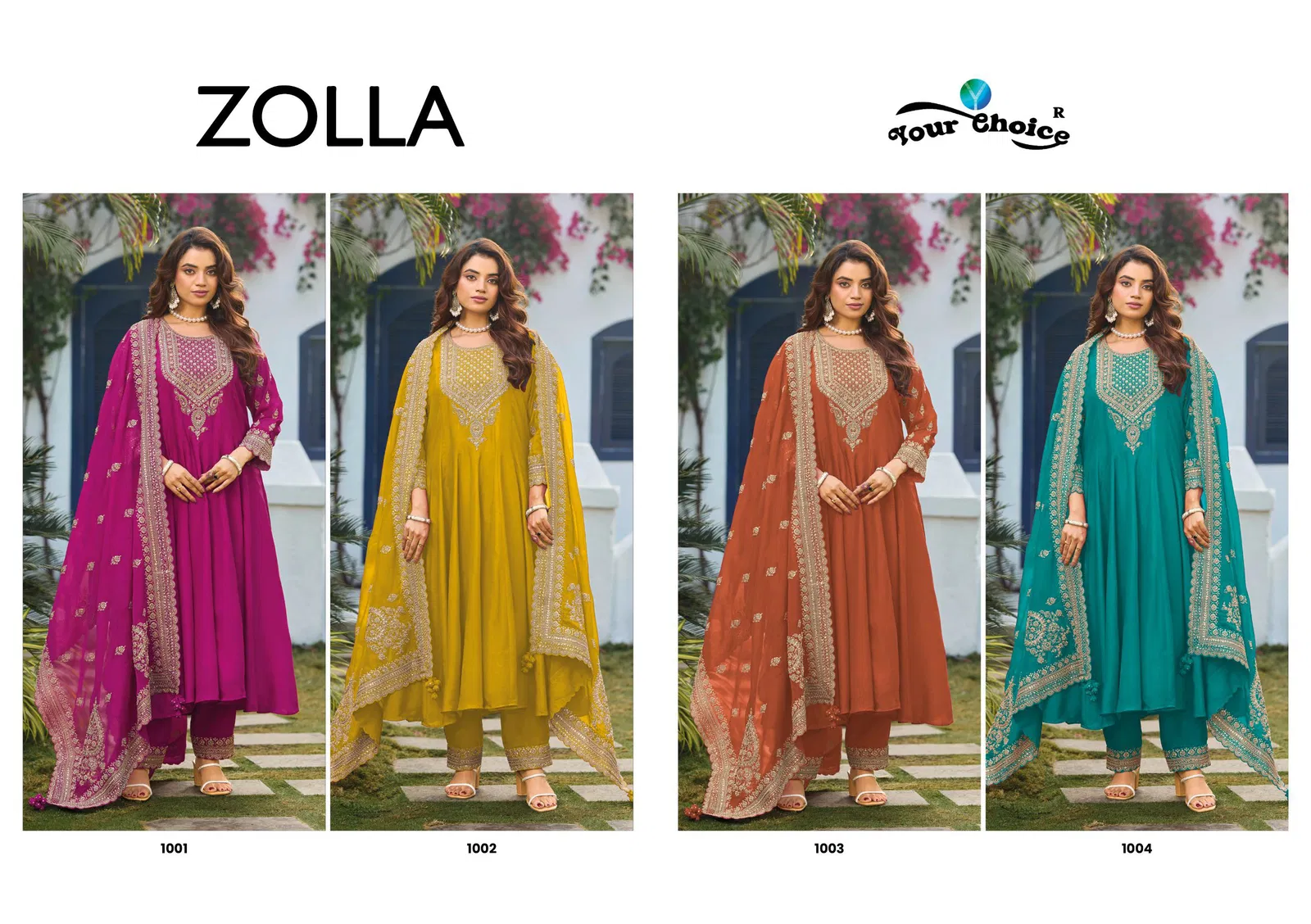 Launching Your Choice Zolla Chinon With Embroidery Work Salwar Kameez Wholesale 2026