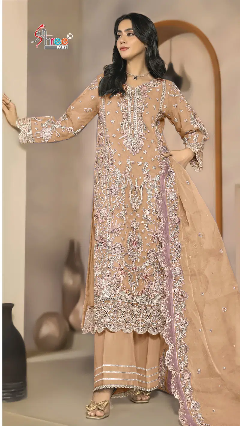 Shree Sf 5541 A To D Chiffon With Embroidery Pakistani Salwar Kameez Wholesale