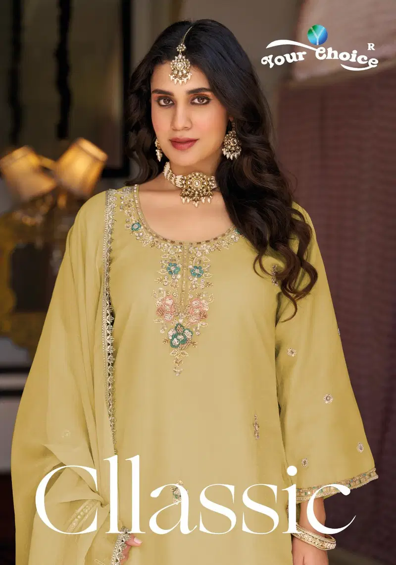 Your Choice Cllassic Rose Gold With Work Designer Salwar Kameez Wholesale