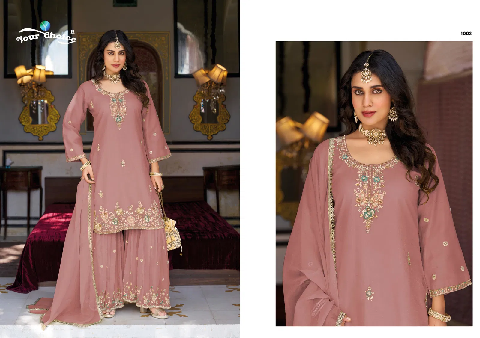 Stylish Your Choice Cllassic Rose Gold With Work Designer Salwar Kameez Wholesale 2026