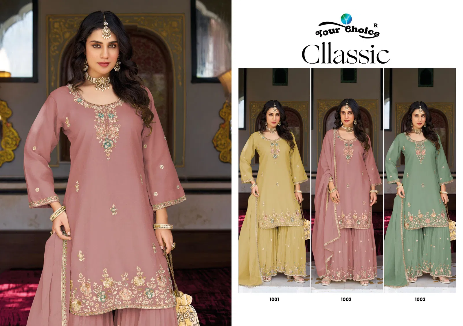 Stylish Your Choice Cllassic Rose Gold With Work Designer Salwar Kameez Wholesale 2026