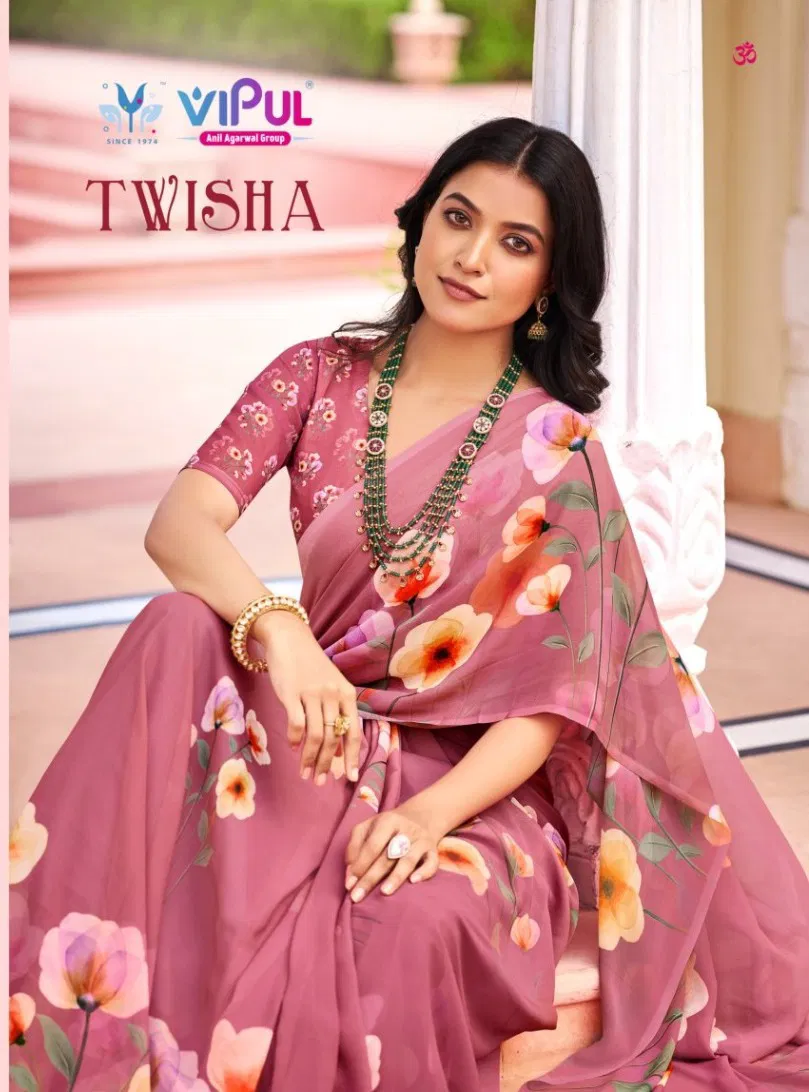 Vipul Twisha Georgette Casual Wear Saree Collection Wholesale