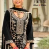 Eba Farshi Balck And White Chinon Embroidery Top Bottom And Dupatta Collection Wholesale