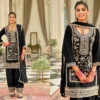 Beautiful Eba Farshi Balck And White Chinon Embroidery Top Bottom And Dupatta Collection Wholesale 2026