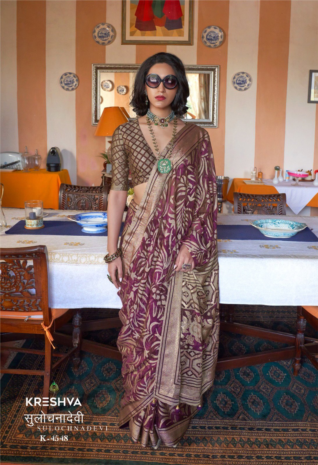 Latest Kreshva Sulochnadevi Georgette Saree Collection Wholesale 2026