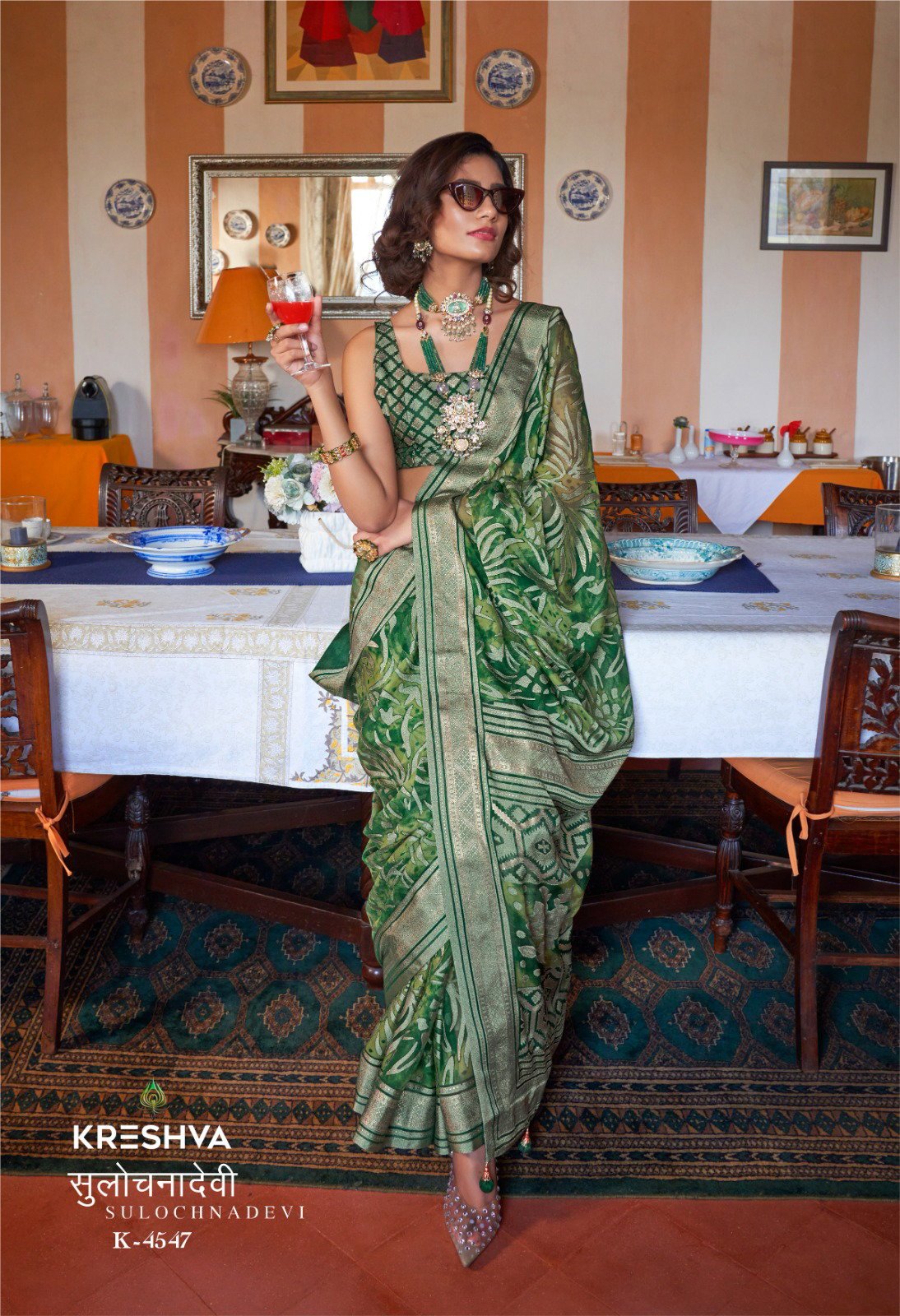 Latest Kreshva Sulochnadevi Georgette Saree Collection Wholesale 2026