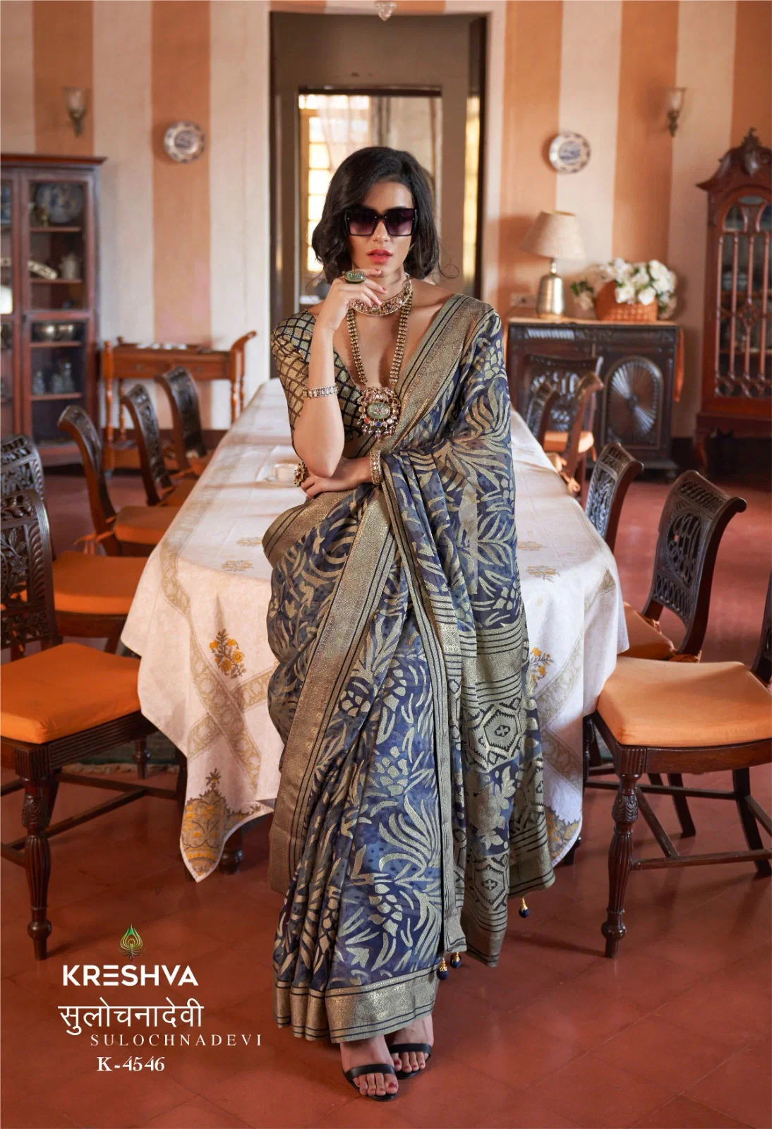 Latest Kreshva Sulochnadevi Georgette Saree Collection Wholesale 2026