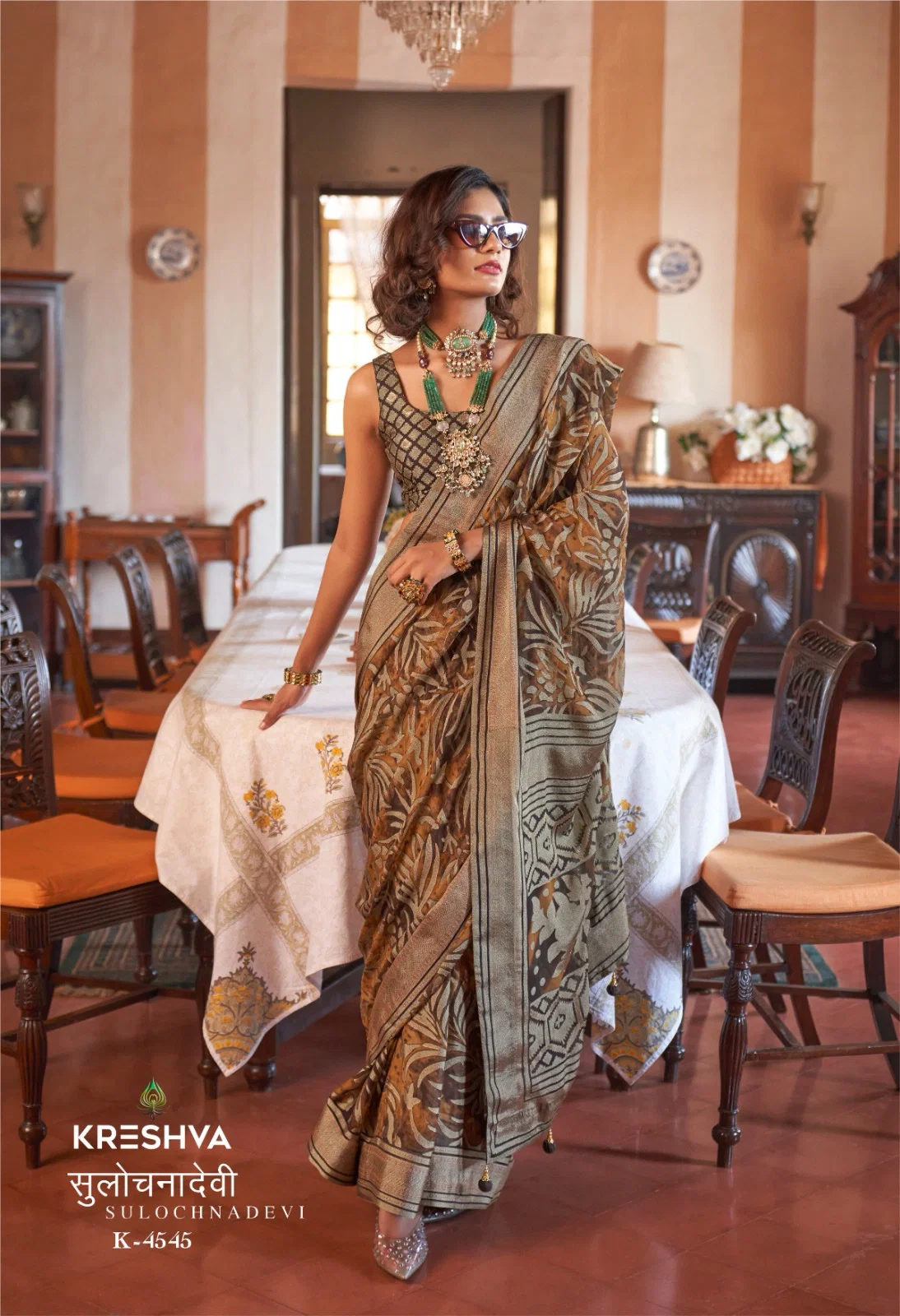 Latest Kreshva Sulochnadevi Georgette Saree Collection Wholesale 2026