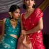Rajtex Kanthkala Indigo Satin Handloom Weaving Saree Collection Wholesale