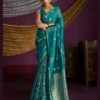 Latest Rajtex Kanthkala Indigo Satin Handloom Weaving Saree Collection Wholesale 2026