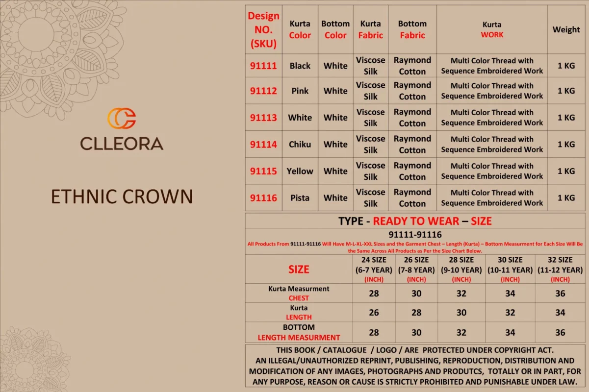 Beautiful Clleora Ethnic Crown Viscose Silk Thread Work Kurta And Pant Collection Wholesale 2026