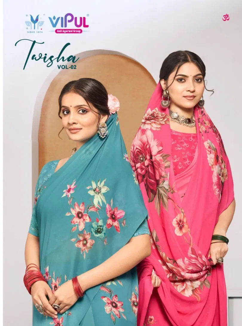Vipul Twisha Vol 2 Georgette Casual Wear Saree Collection Wholesale