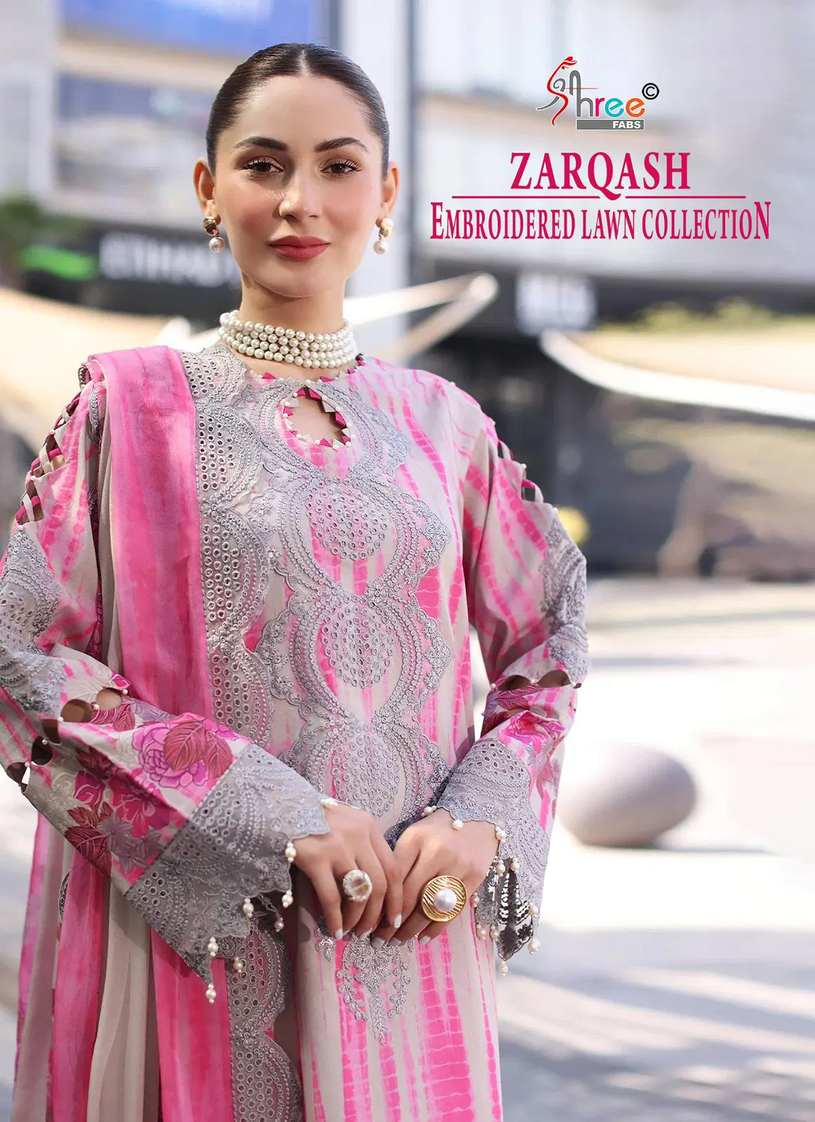 Shree Zarqash Chiffon Dupatta Cotton Print Pakistani Salwar Kameez Collection Wholesale