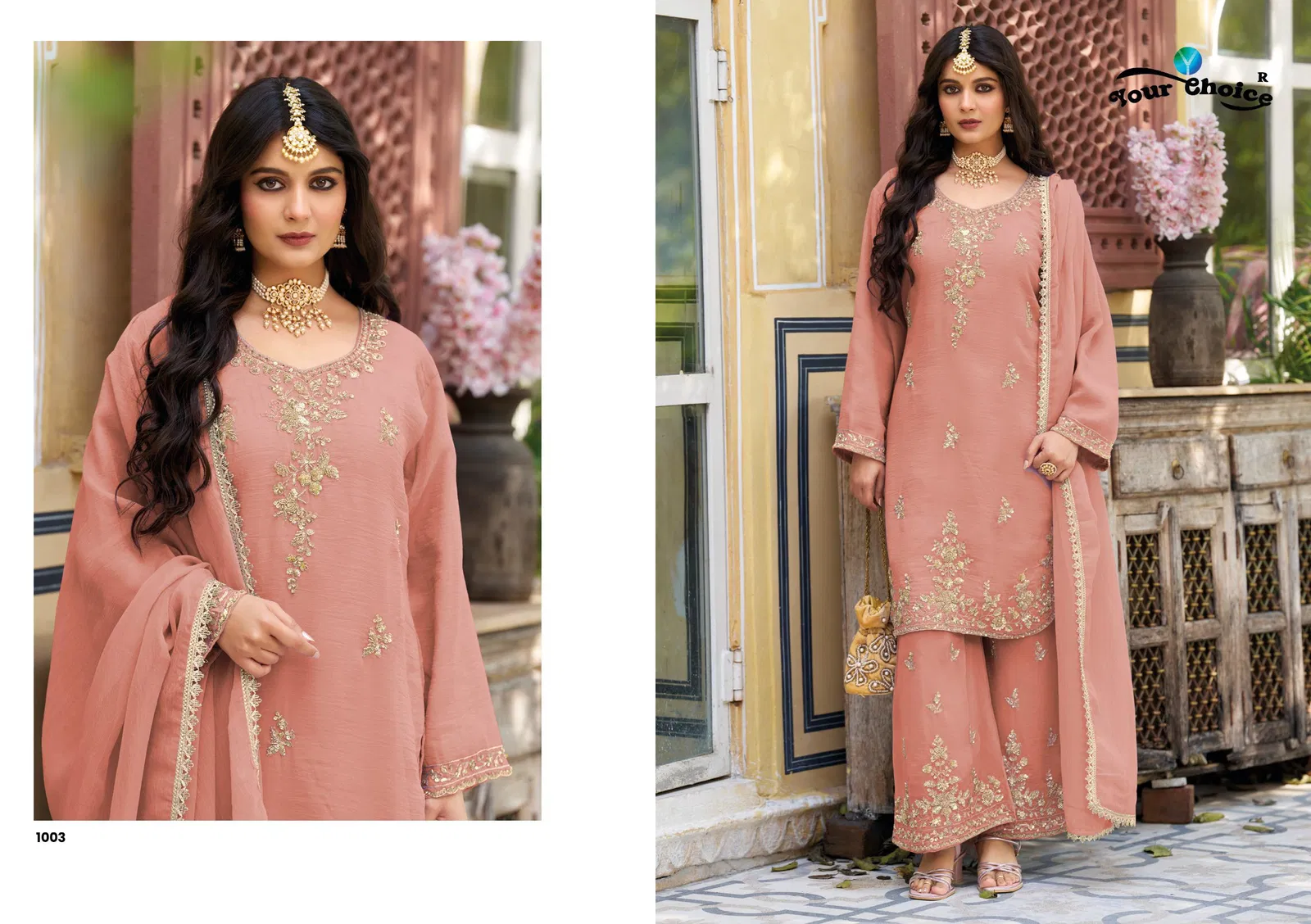 Beautiful Your Choice Monoco Rose Gold With Beats Work Designer Salwar Kameez Wholesale 2026