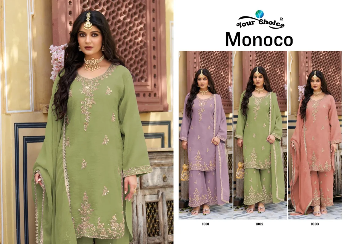Beautiful Your Choice Monoco Rose Gold With Beats Work Designer Salwar Kameez Wholesale 2026