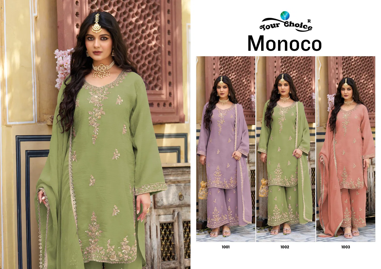 Beautiful Your Choice Monoco Rose Gold With Beats Work Designer Salwar Kameez Wholesale 2026