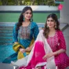 Blue Hills Janki Rayon With Thread Embroidery Work Top Bottom Dupatta Wholesale